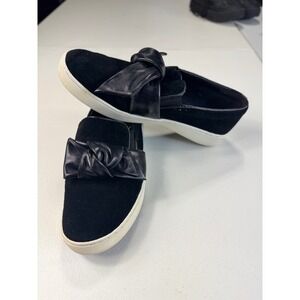 Michael Michael Kors Slip On Sneakers Bow Detail Black Suede Shoes